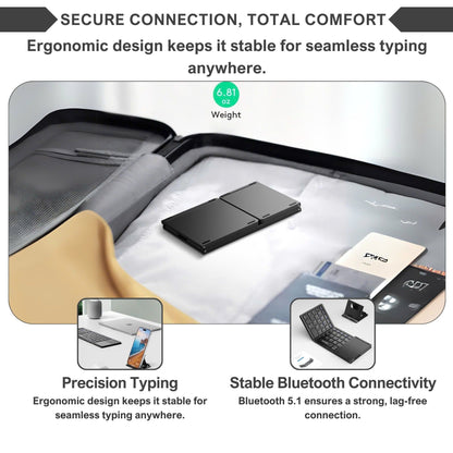 Alpohub™ FlexFold Keyboard – Compact Bluetooth Keyboard with Touchpad